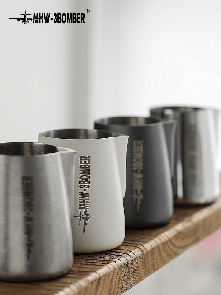 MHW-3BOMBER轰炸机尖嘴拉花缸 450/600ml不锈钢拉花杯 咖啡打奶缸