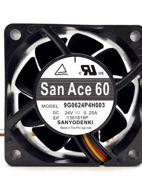 全新 6025 24V 0.25A 9G0624P4H003 6CM变频器散热风扇