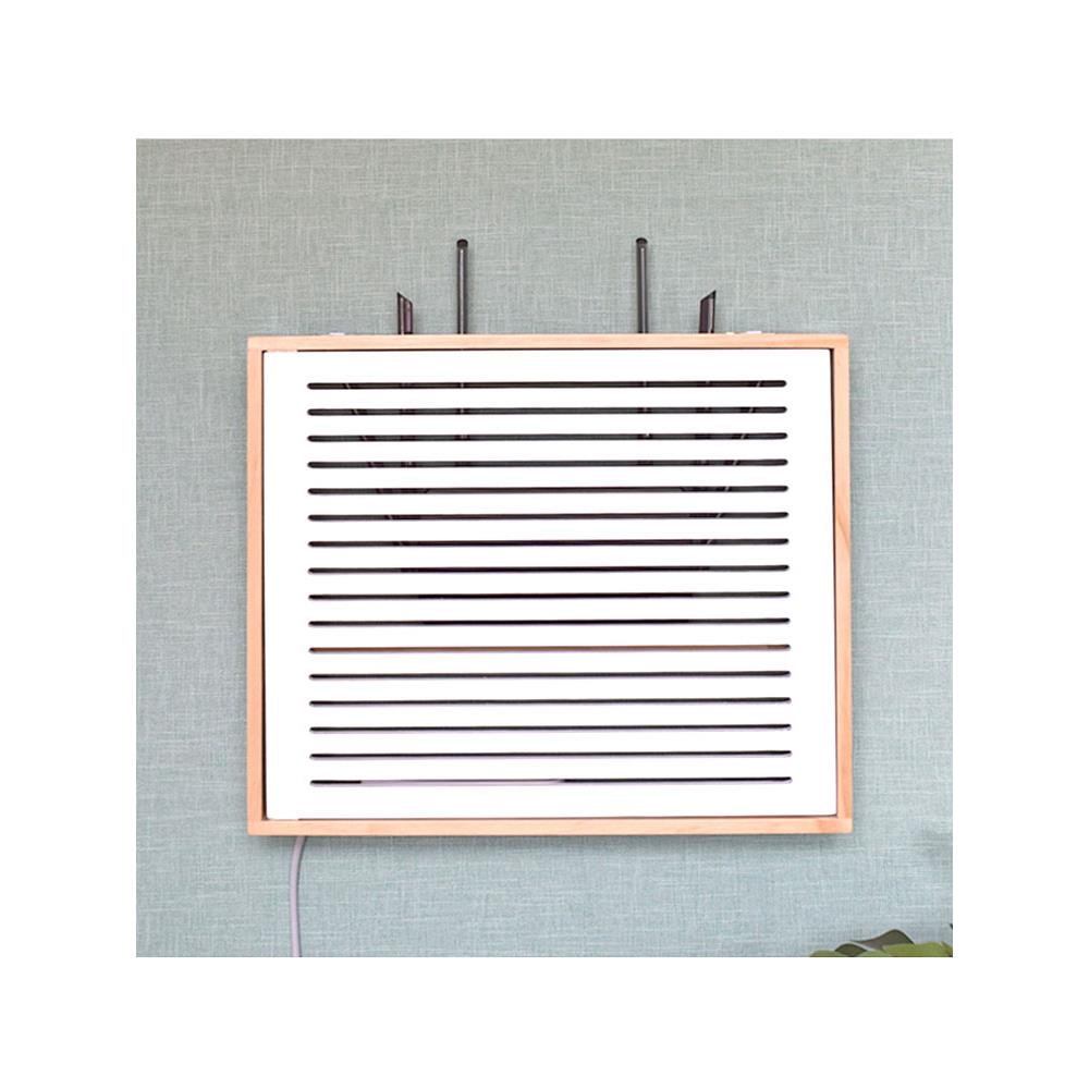 路由器收纳盒放置架挂墙实木光猫排插多媒体弱电箱装饰遮挡免打孔