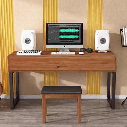 实木琴桌书桌式编曲桌电钢琴收纳桌电子琴88键midi键盘工作台网红