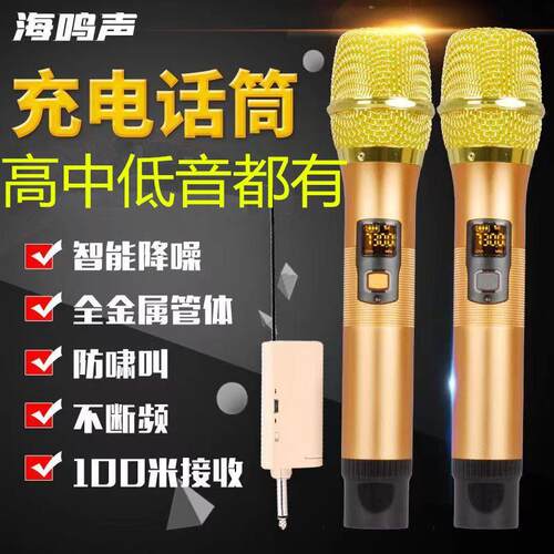 万能无线话筒一拖二U段充