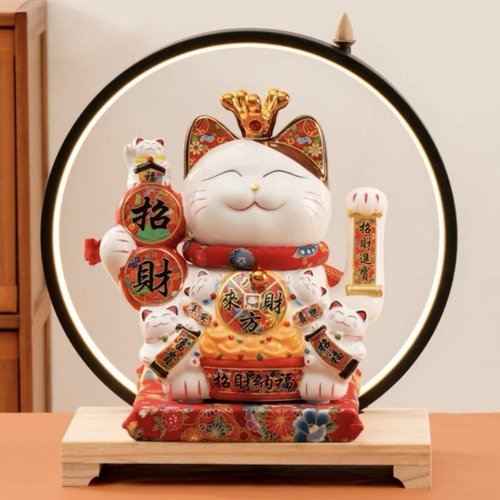 爆款招财猫自动招手店铺前台生意兴隆招财摆件家用旺宅开业礼品