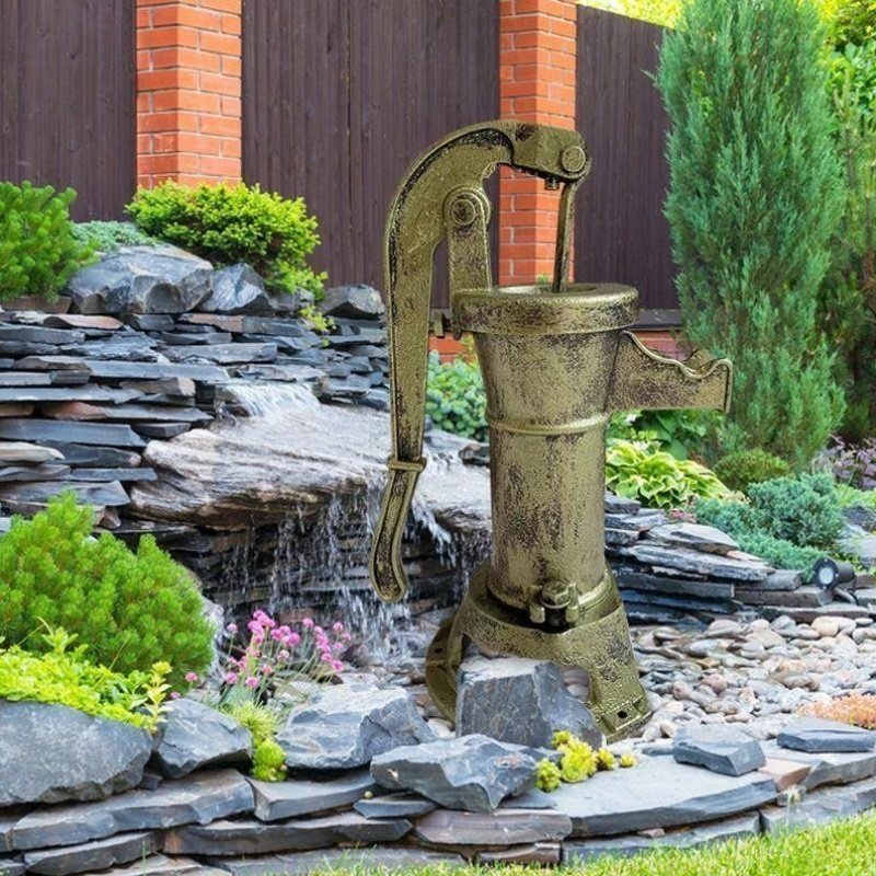 老式铸铁压水器手动压水泵井用抽水机摇水井头幼儿园人工新款手压