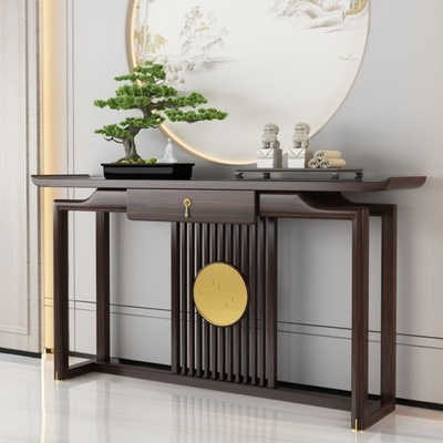 全实木新中式条案桌长条桌家用客厅中堂供桌八仙桌供台靠墙玄关柜