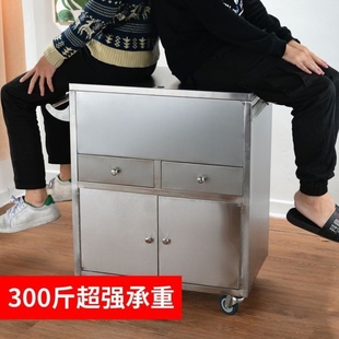 加厚不锈钢抢救车医用小推车诊所护士送换药急救药品车美容治疗车