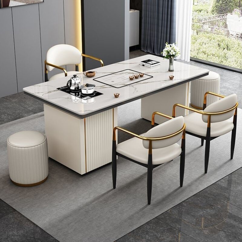 茶台茶桌岩板茶桌椅组合现代简约轻奢家用办公阳台茶桌一体一整套