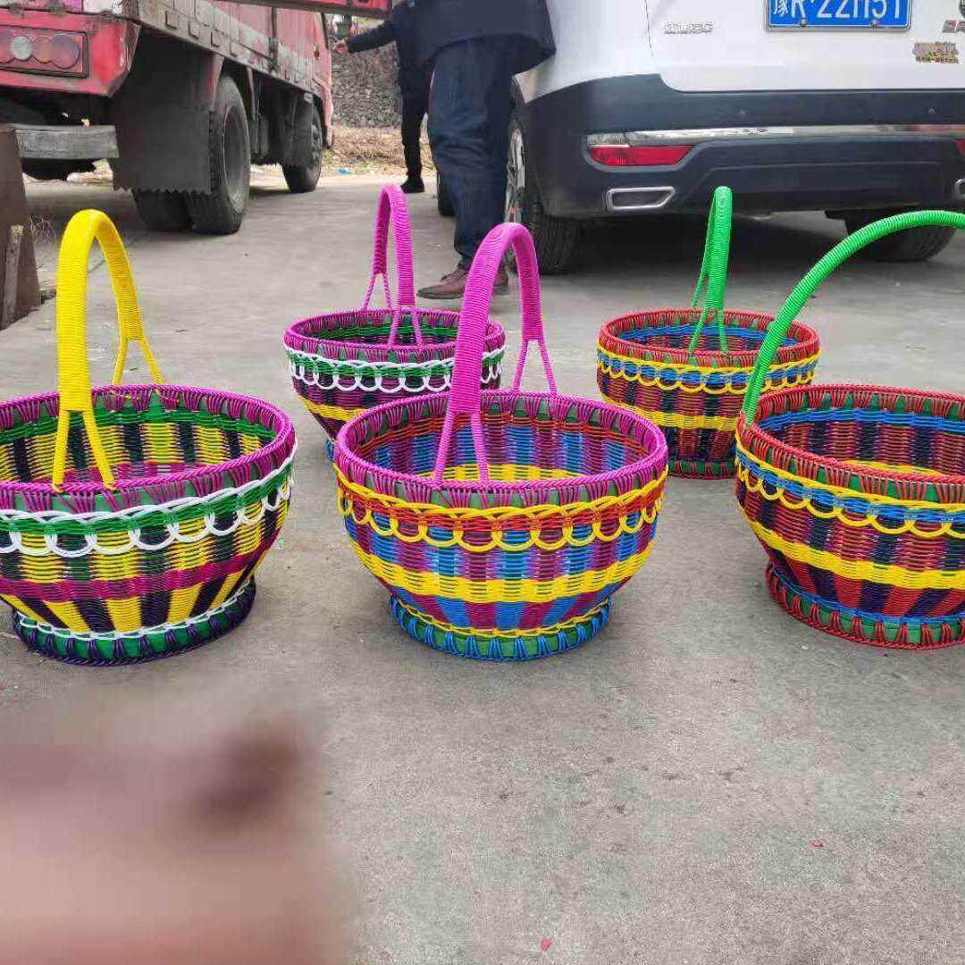 纯手工编织篮子购物仿藤