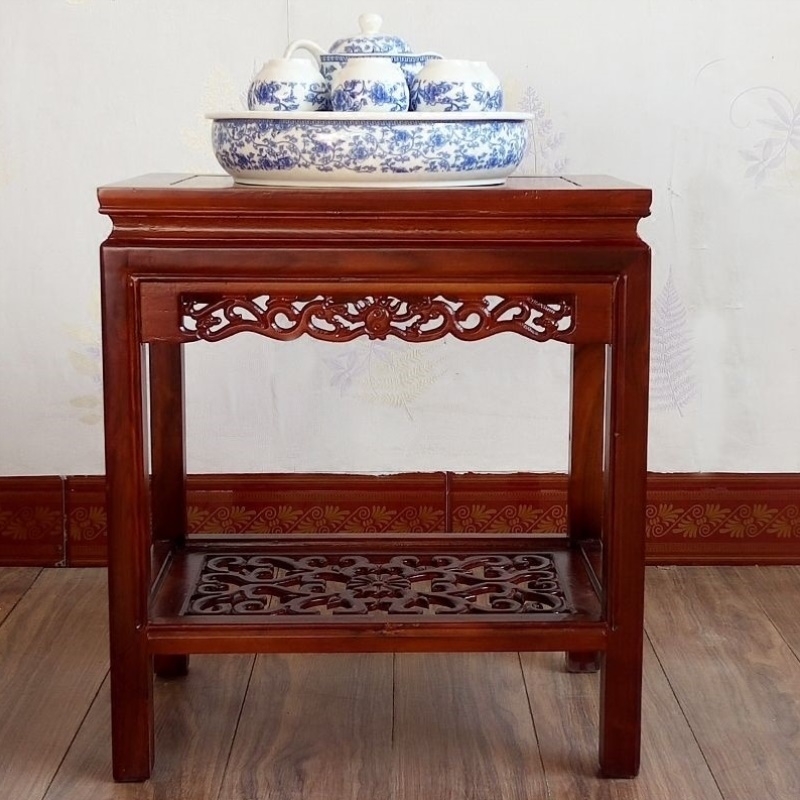 实木鱼缸架仿古实木盆景架客厅花架电话桌中式工艺品茶几特价包邮