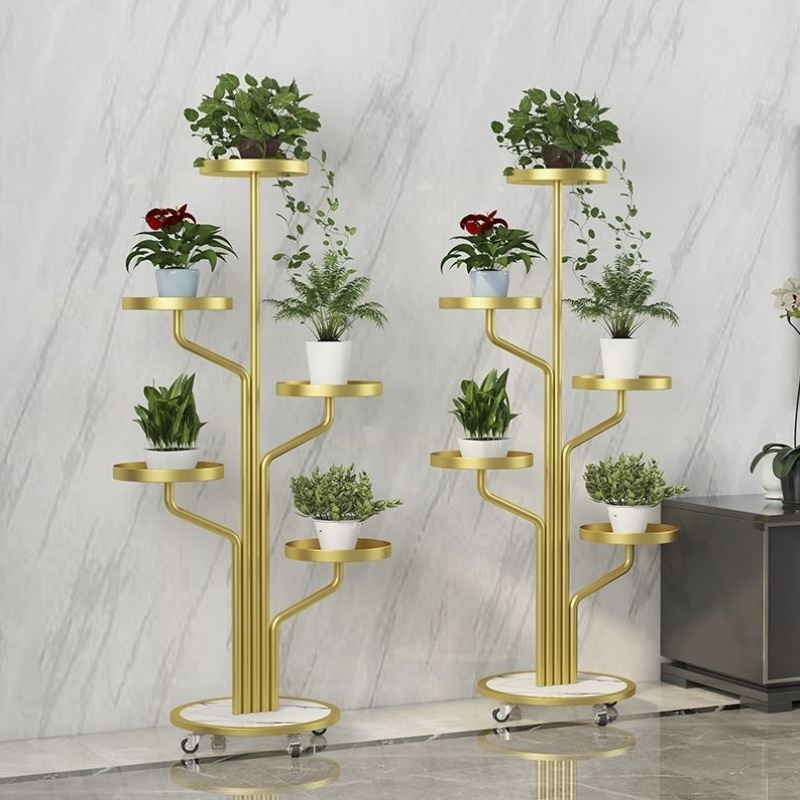 花架客厅落地式阳台室内多肉置物花盆架多层铁艺简约绿萝植物架子