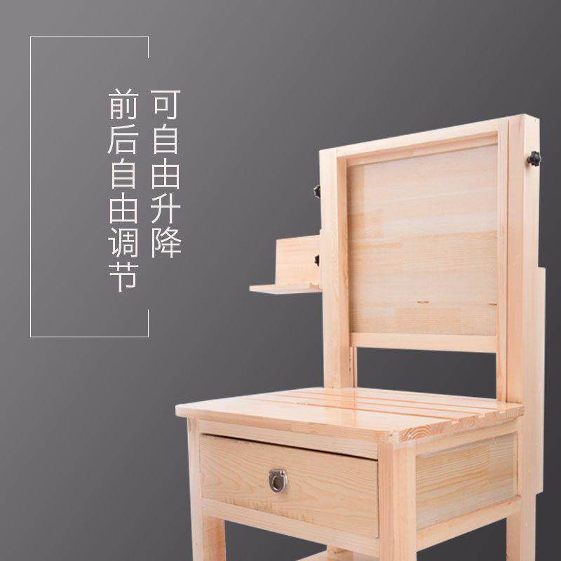 一体升降画架实木松木伸