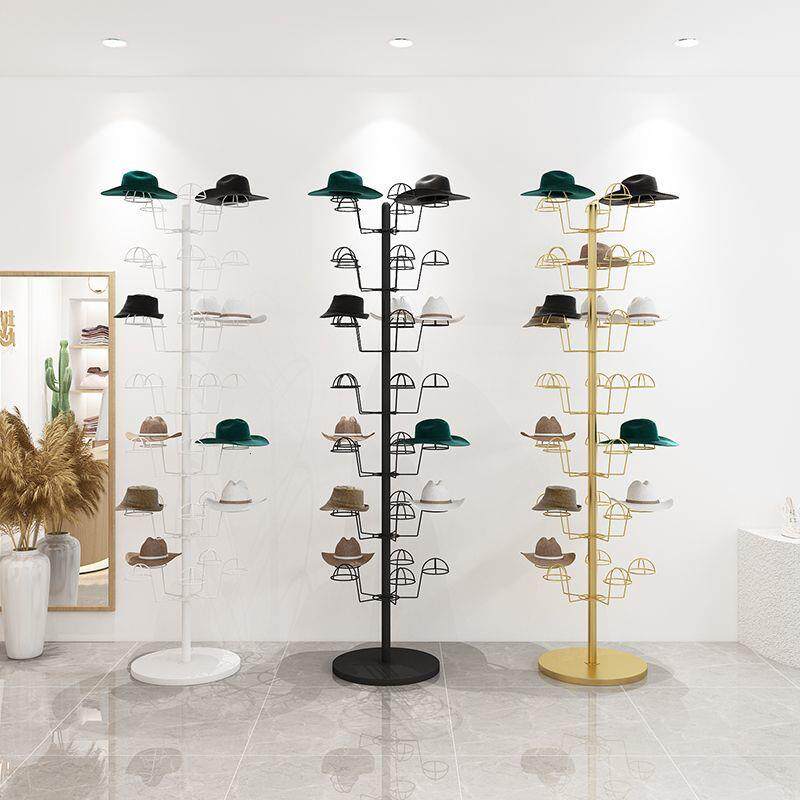 服装店太阳帽收纳货架落