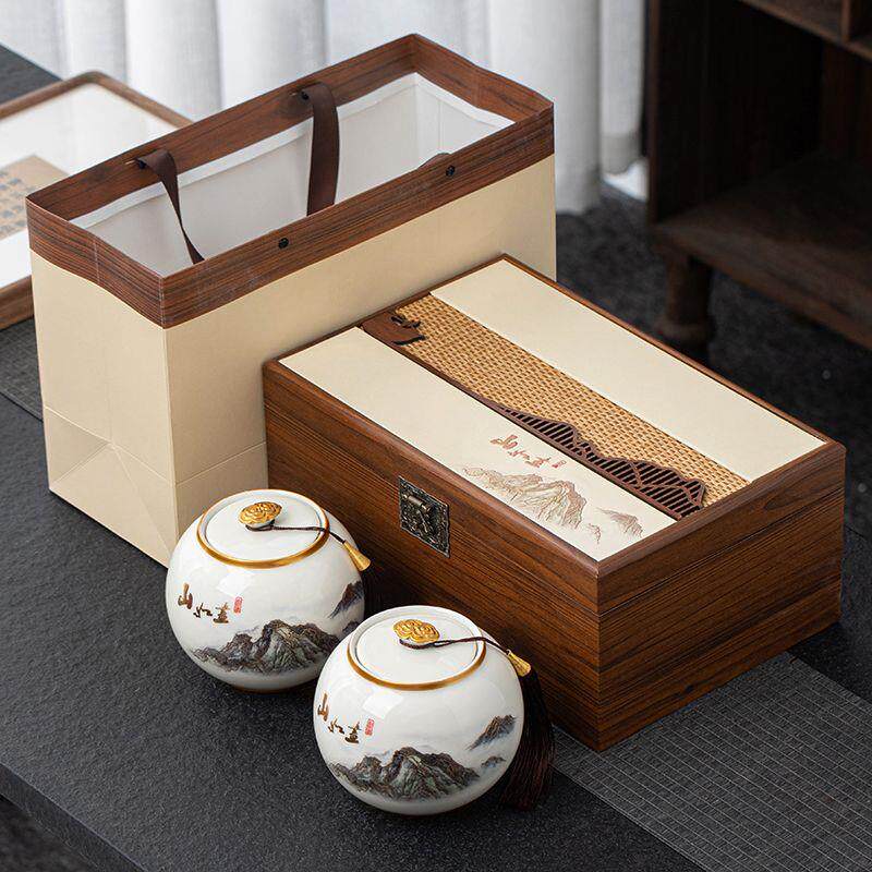 复古中式茶叶礼盒装空盒