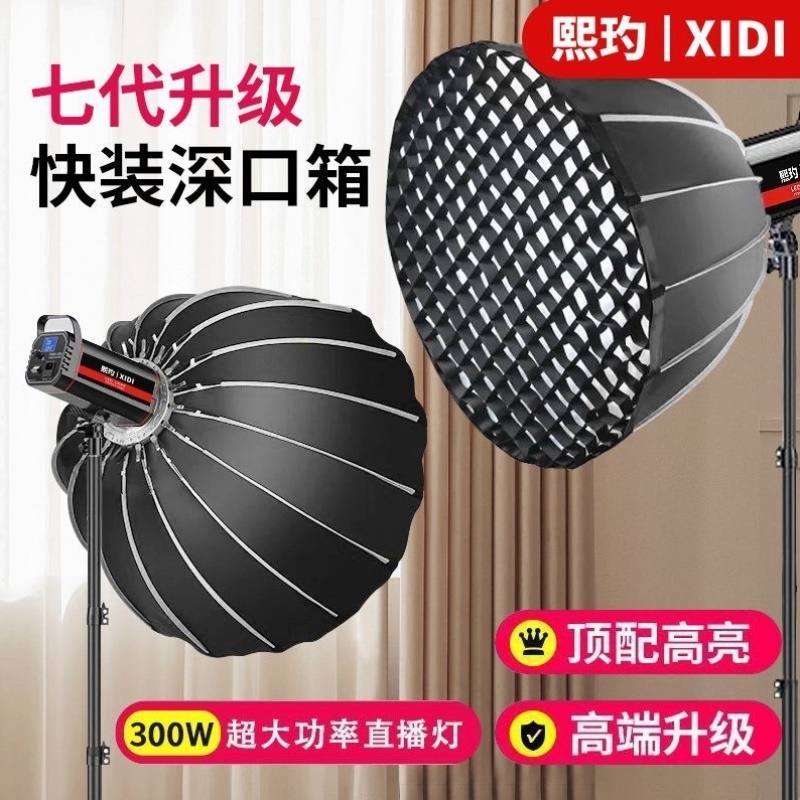300瓦超大功率直播间补光灯专业摄影深口抛网格服装主播设备全套