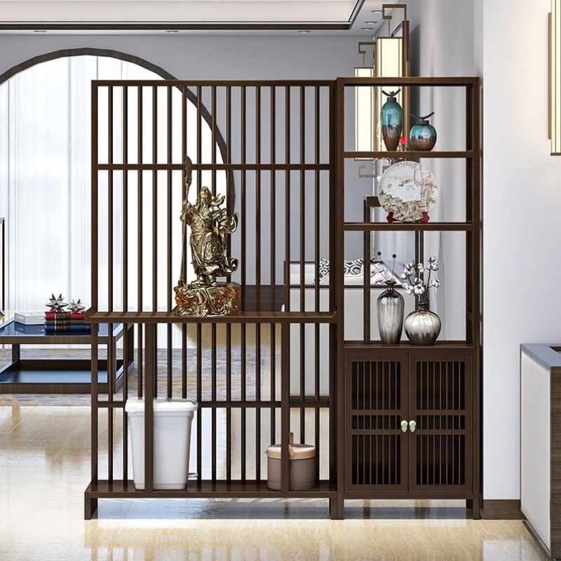 红酒架子置物架家用落地葡萄酒展示架客厅隔断屏风陈列柜酒柜格栅