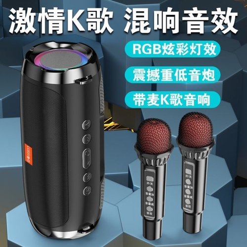 蓝牙音箱家用k歌带话筒音响无线高音质麦克风广场舞家庭ktv大音量
