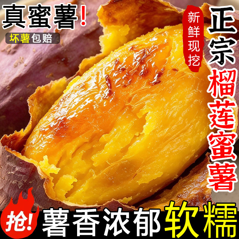 云南榴莲蜜薯新鲜现挖黄心红薯番薯糖心番薯香烤地瓜当季番薯