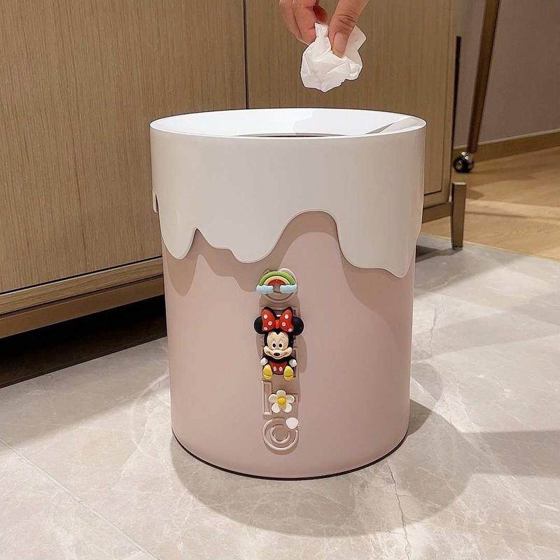 家用可爱垃圾桶客厅大号无盖压圈创意卫生间厕所高颜值大容量纸篓