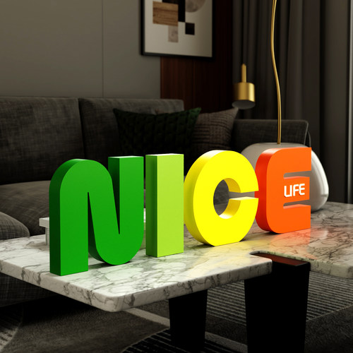 创意立体NICE字母单词立体摆件