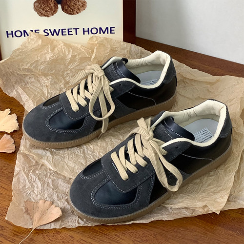 黑色德训鞋新款美式板鞋