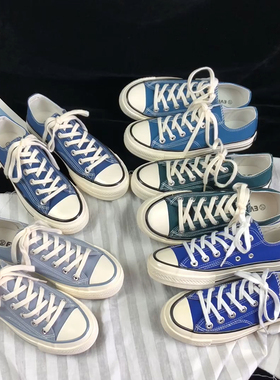 原宿风情侣款板鞋学生百搭休闲鞋子2026新款1970s蓝色低帮帆布鞋