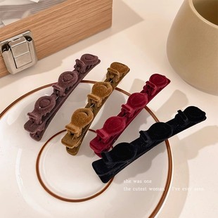 懒人植绒编发发夹侧边碎发卡高级感头饰无痕夹子前额刘海夹发饰女