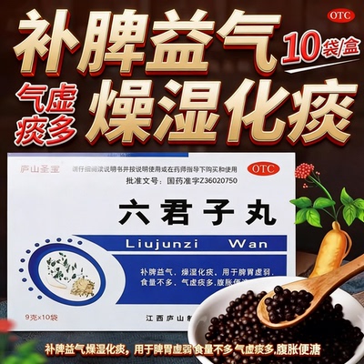 庐山圣宝 六君子丸 9g*10袋/盒补脾益气脾胃虚弱燥湿化痰气虚痰多