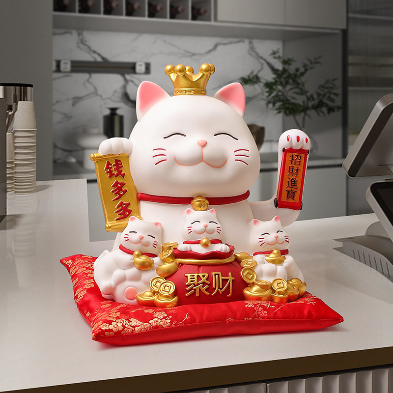 钱多多招财猫摆件开 业大吉自动摇手收银柜台吉祥物送朋友祝生意