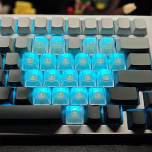 MU68黑白爱心透明键帽十字轴Wooting满改造机械键盘原厂ace60/mad