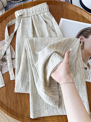 新款冰丝阔腿裤女士夏季薄款休闲裤宽松凉感速干裤子女直筒防晒裤