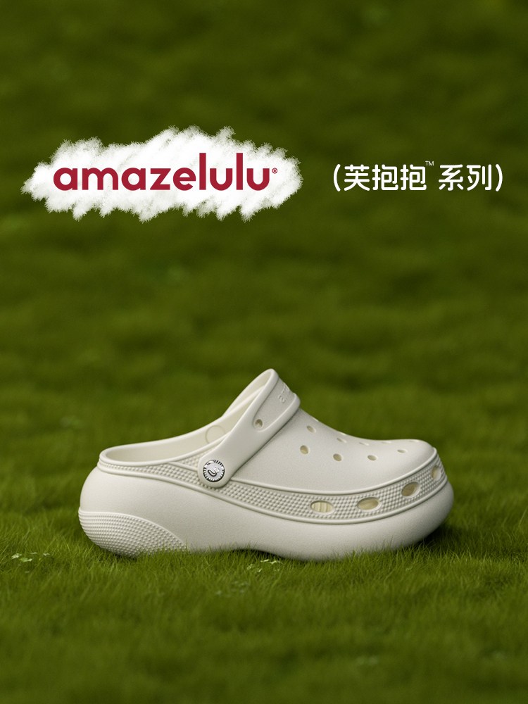 amazelulu/ женская обувь с дырками; верхняя одежда на толстой подошве; новинка 2025 года; нескользящий дезодорант из эва; пляжные сандалии и тапочки на плоской подошве; летние Изображение 1