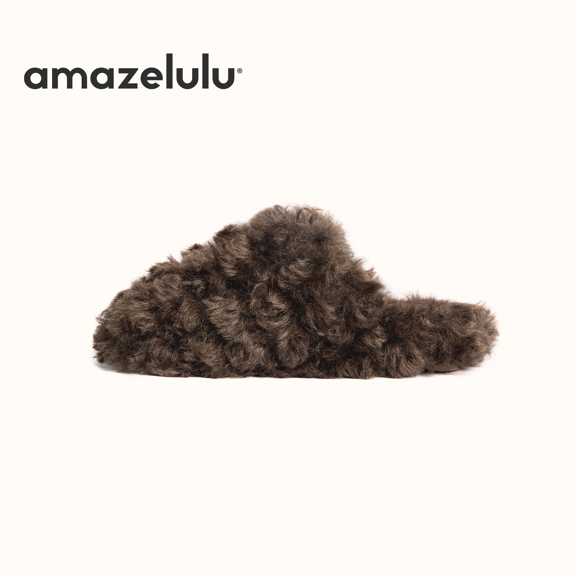 amazelulu毛毛拖鞋女厚底外穿