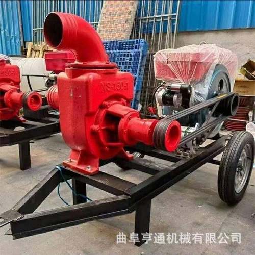 4寸自吸柴油抽水泵农田灌溉河道抽水泵移动式拖车款柴油水泵