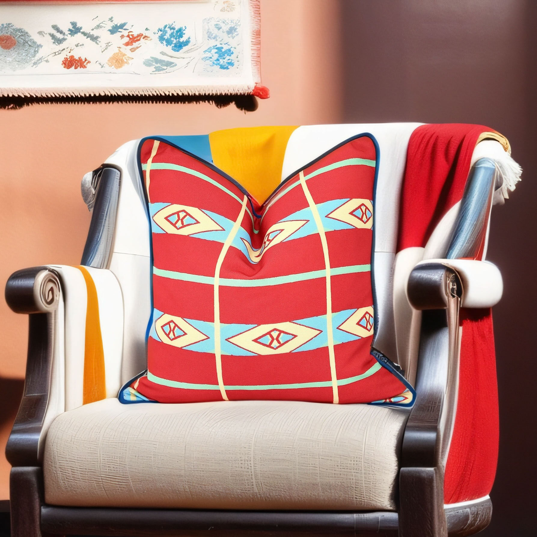 红色结婚庆抱枕套中国风靠垫套腰靠新中式腰枕套新年布置