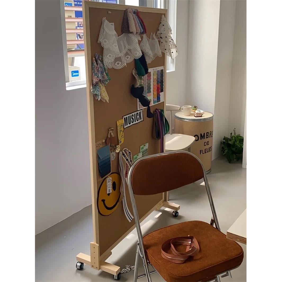 落地屏风软木板照片墙立式移动支架背景板公告栏灵感板展示板定制