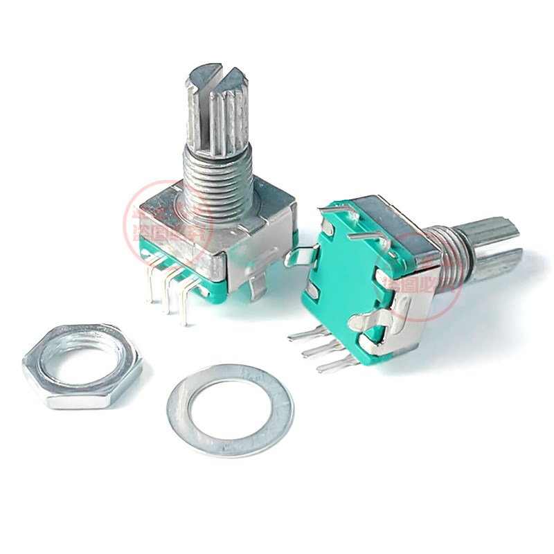 EC11 梅花轴 柄长15MM 旋转编码器 数字电位器 五脚开关 音响功放