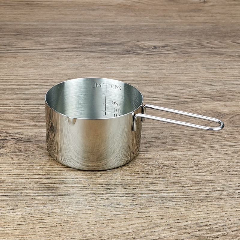 加厚304不锈钢量杯量匙烘焙量具酱汁锅咖啡奶茶计量勺热油小锅