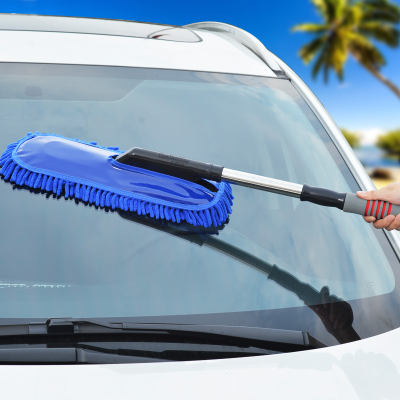 卡饰社汽车掸子除尘扫灰洗车刷长杆伸缩擦车拖把车用掸子清洁神器