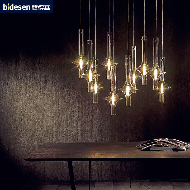 意大利设计师吧台吊灯创意餐厅橱窗灯清吧服装店艺术玻璃竹节吊灯