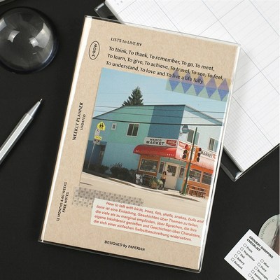 韩国Paperian复古万年历型商务周计划日程本胶套日记本线缝手账本