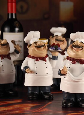 创意复古厨师摆件咖啡厅西餐厅酒店胡椒粉瓶调味罐工艺装饰品摆设