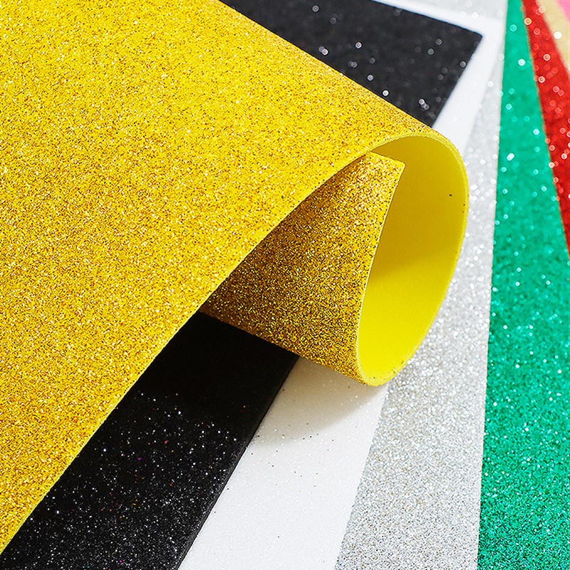 金粉海绵纸大张EVA泡沫纸亮片纸金葱纸diy手工材料幼儿园40x60cm