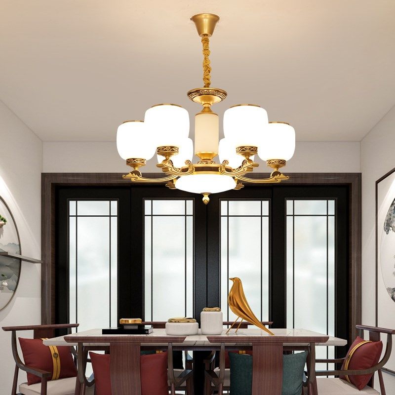 新中式锌合金吊灯客厅灯轻奢中国风餐厅灯家用简约大气别墅灯具,家装灯饰光源,客厅吊灯,淘宝优惠券,粉丝福利购,淘宝优惠卷