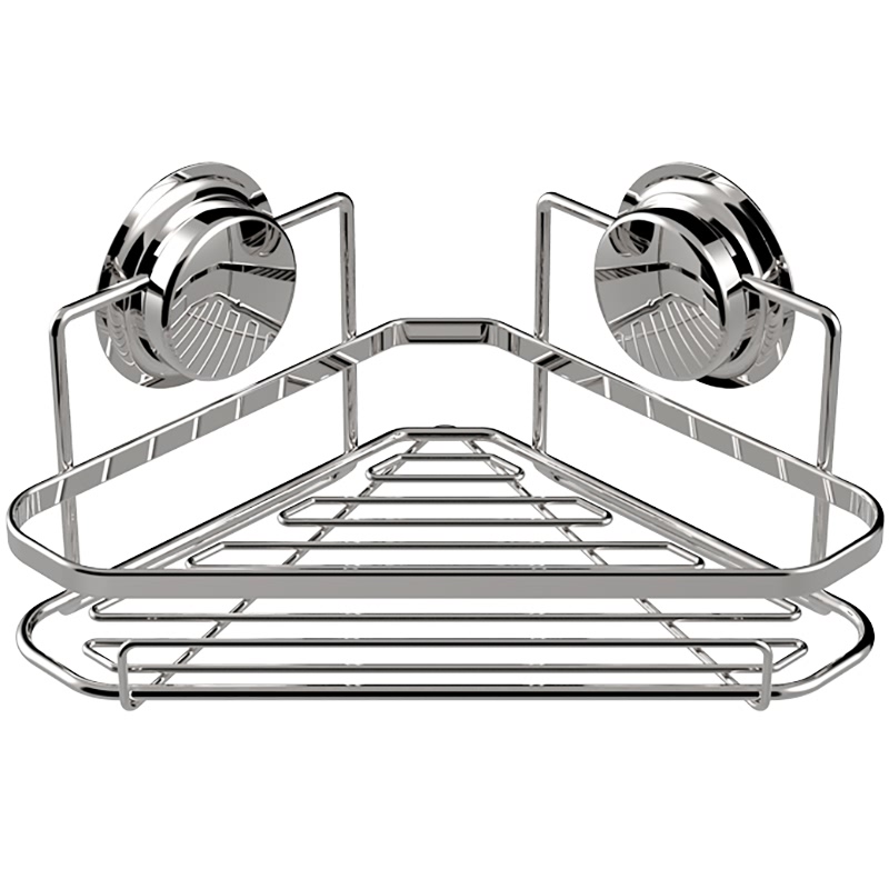 嘉宝强力吸盘置物架 卫生间不锈钢三角架 浴室吸壁式免打孔收纳架