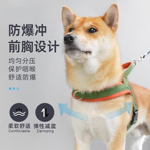 狗狗牵引绳小型犬泰迪比熊狗胸背中型犬柯基柴犬马鞍遛狗专用绳子