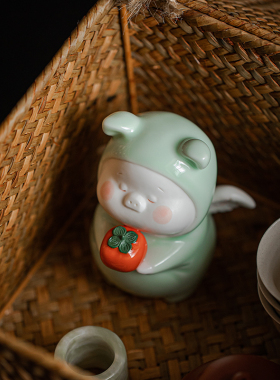 久造《诸事大吉》陶瓷猪桌面小摆件客厅招财家居装饰工艺品礼品
