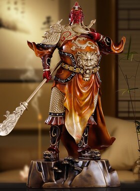 精品纯铜关公摆件客厅办公室武财神关二爷神像公司招财开业送礼品