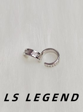 钛合金钛钢耳骨夹复古男款耳饰英文女款个性美式帅气潮流质感清新