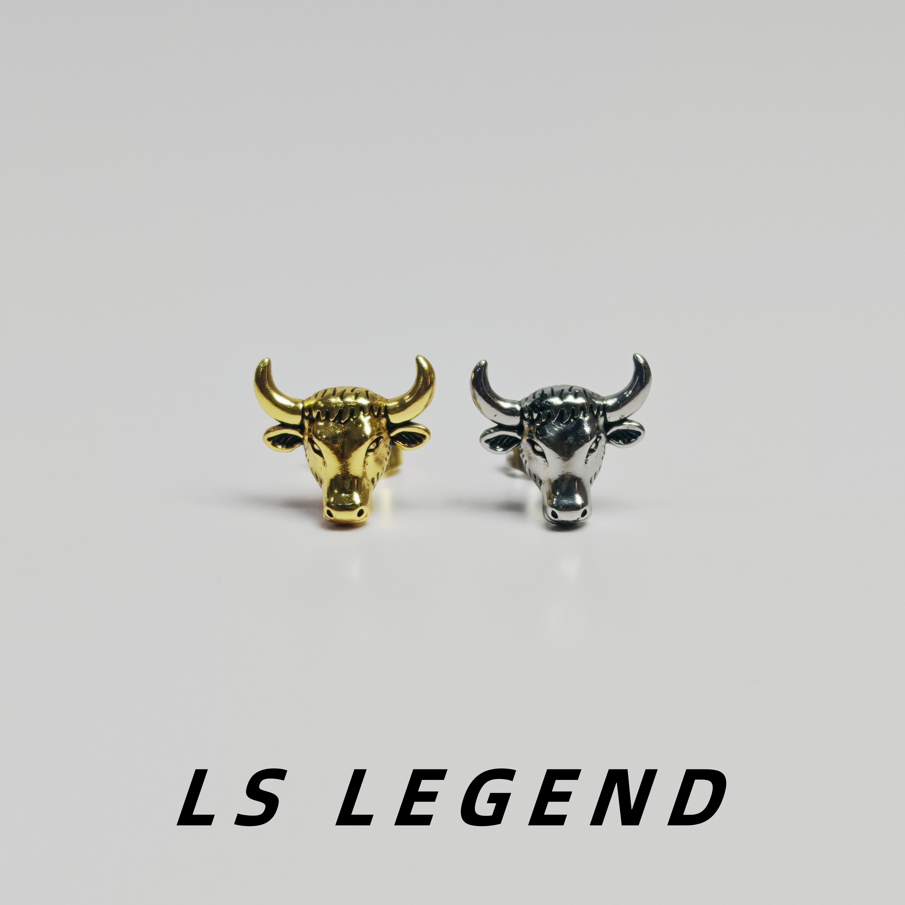 十二生肖牛头耳钉复古潮流中性款