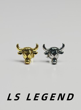 十二生肖牛头耳钉男款复古女时尚合金潮流小众设计动物耳饰个性