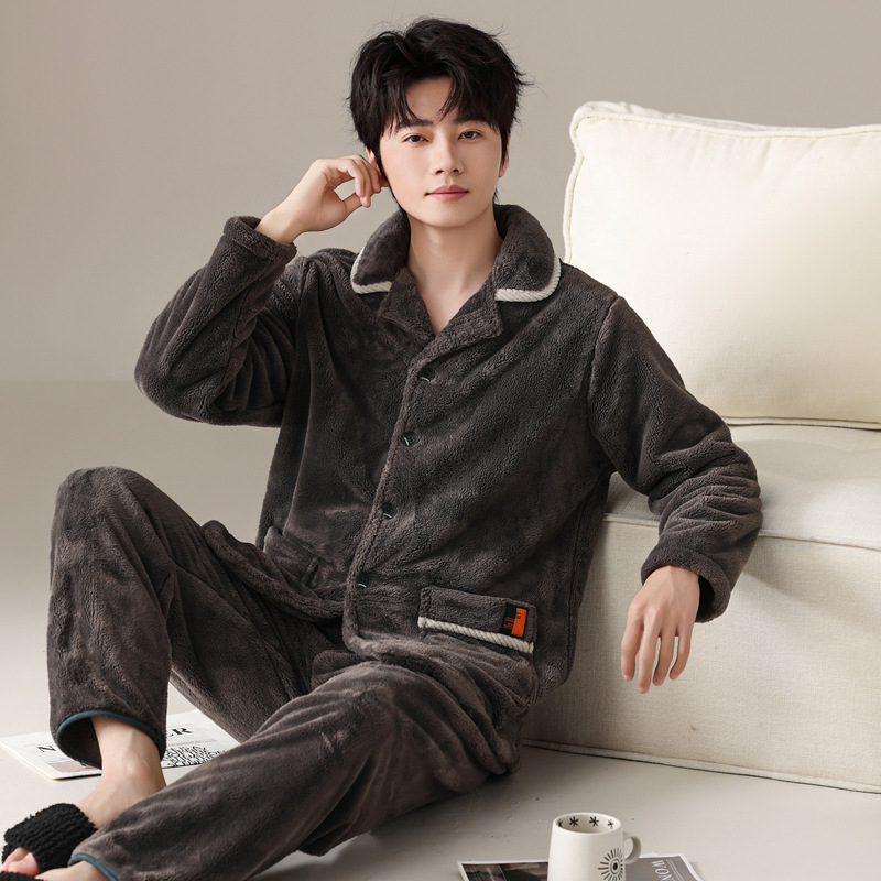 2024新款珊瑚绒睡衣绮瑞抗静电男